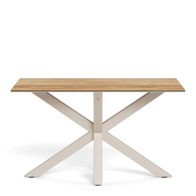 Heaven Dining Table with Wild Oak Ceramic Glass Top in Grey 135x80cm