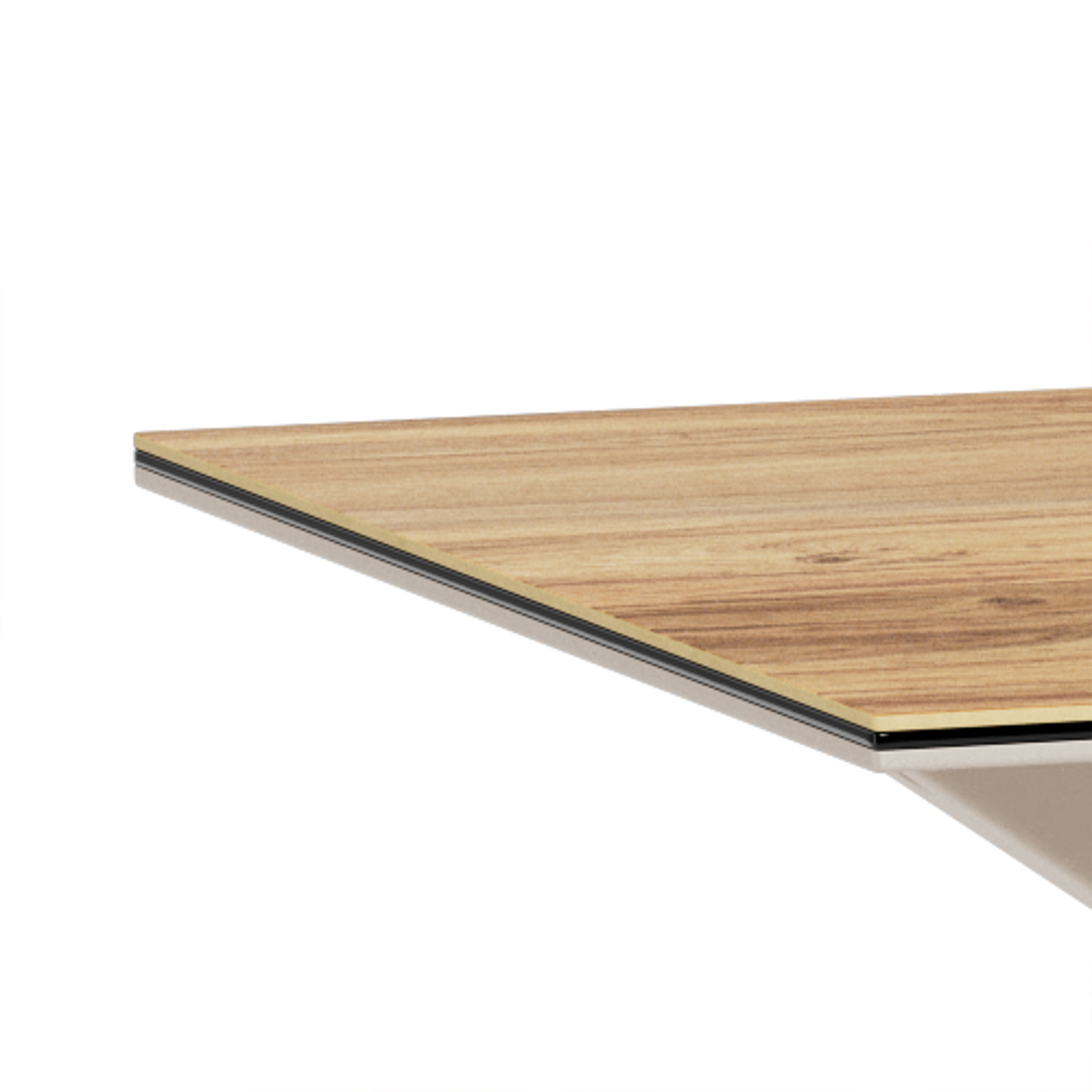 Heaven Dining Table with Wild Oak Ceramic Glass Top in Grey 135x80cm