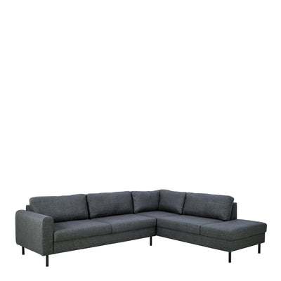 Omaha Right Hand Facing Corner Sofa in Dark Grey Fabric – FTG