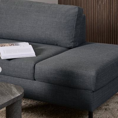 Omaha Right Hand Facing Corner Sofa in Dark Grey Fabric – FTG, view 5
