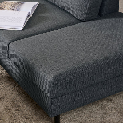 Omaha Right Hand Facing Corner Sofa in Dark Grey Fabric – FTG, view 6