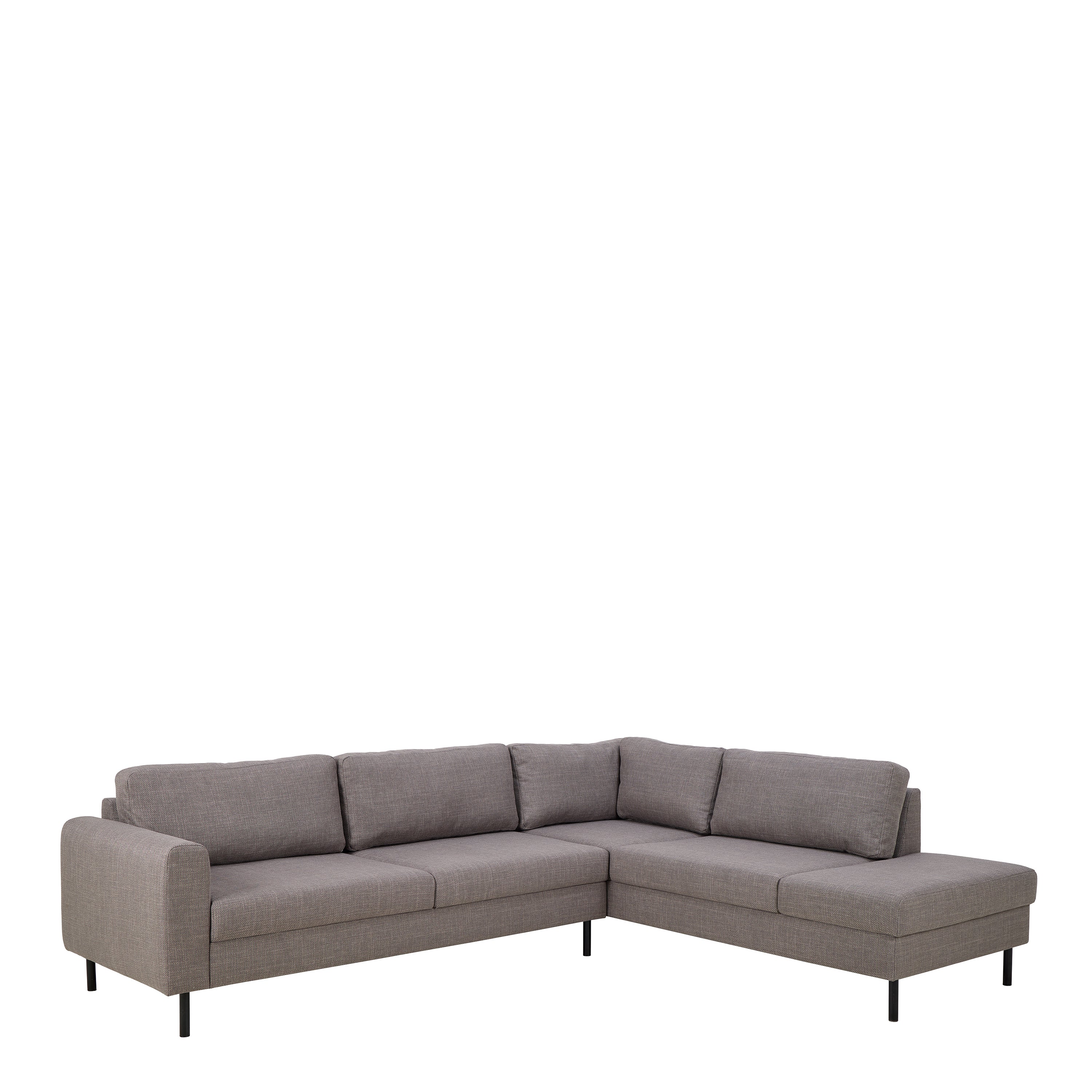 Omaha Right Hand Facing Corner Sofa in Light Grey Brown Fabric – FTG