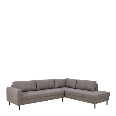 Omaha Right Hand Facing Corner Sofa in Light Grey Brown Fabric – FTG