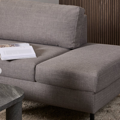 Omaha Right Hand Facing Corner Sofa in Light Grey Brown Fabric – FTG, view 5