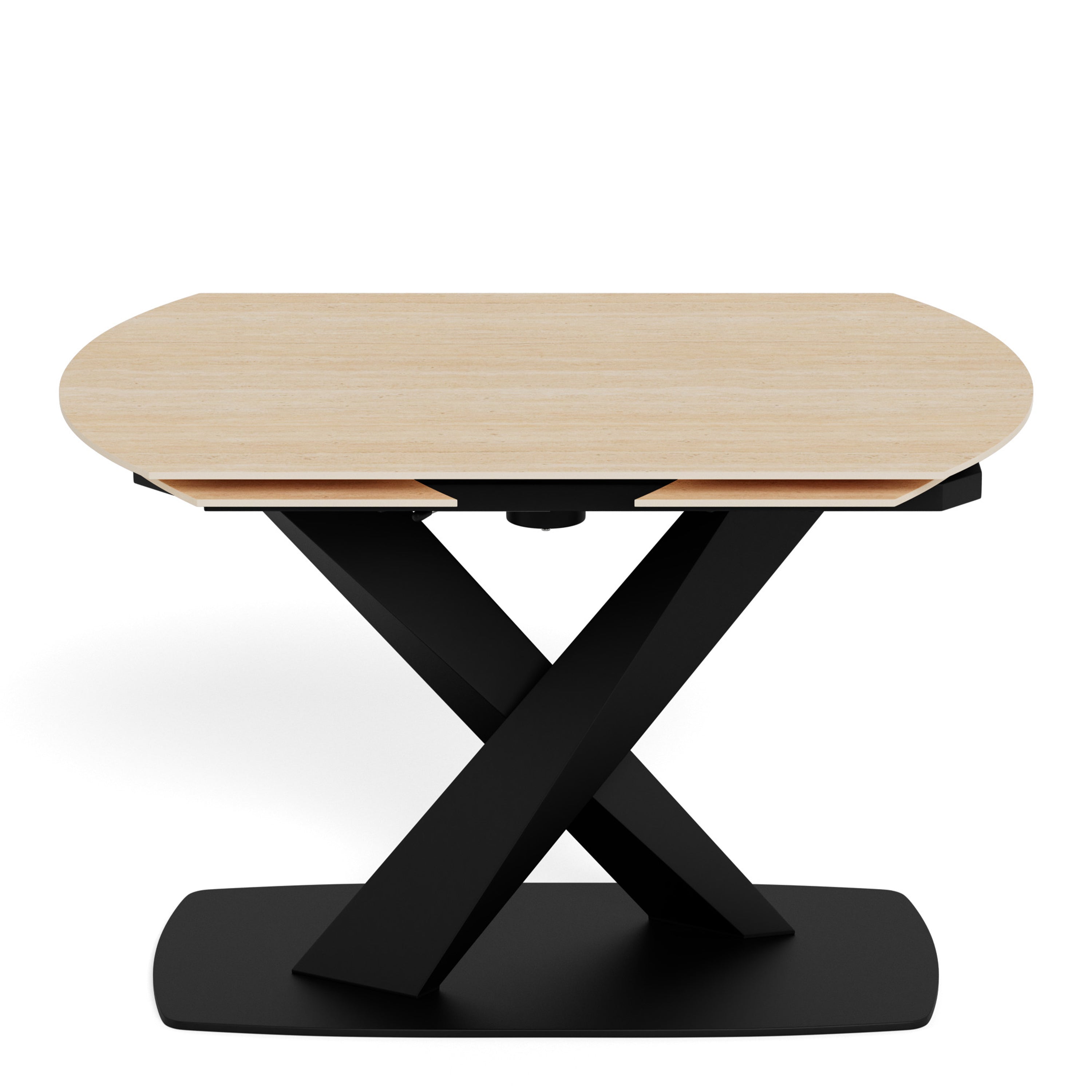 Morella Oval Extending Dining Table in Sand Ceramic 120–180cm