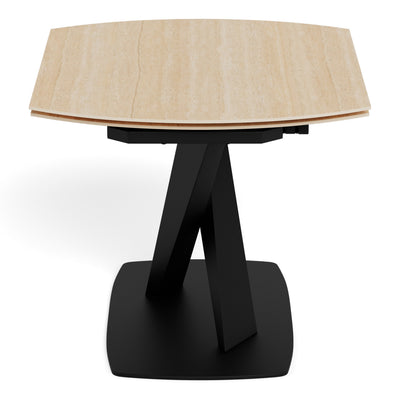 Morella Oval Extending Dining Table in Sand Ceramic 120–180cm
