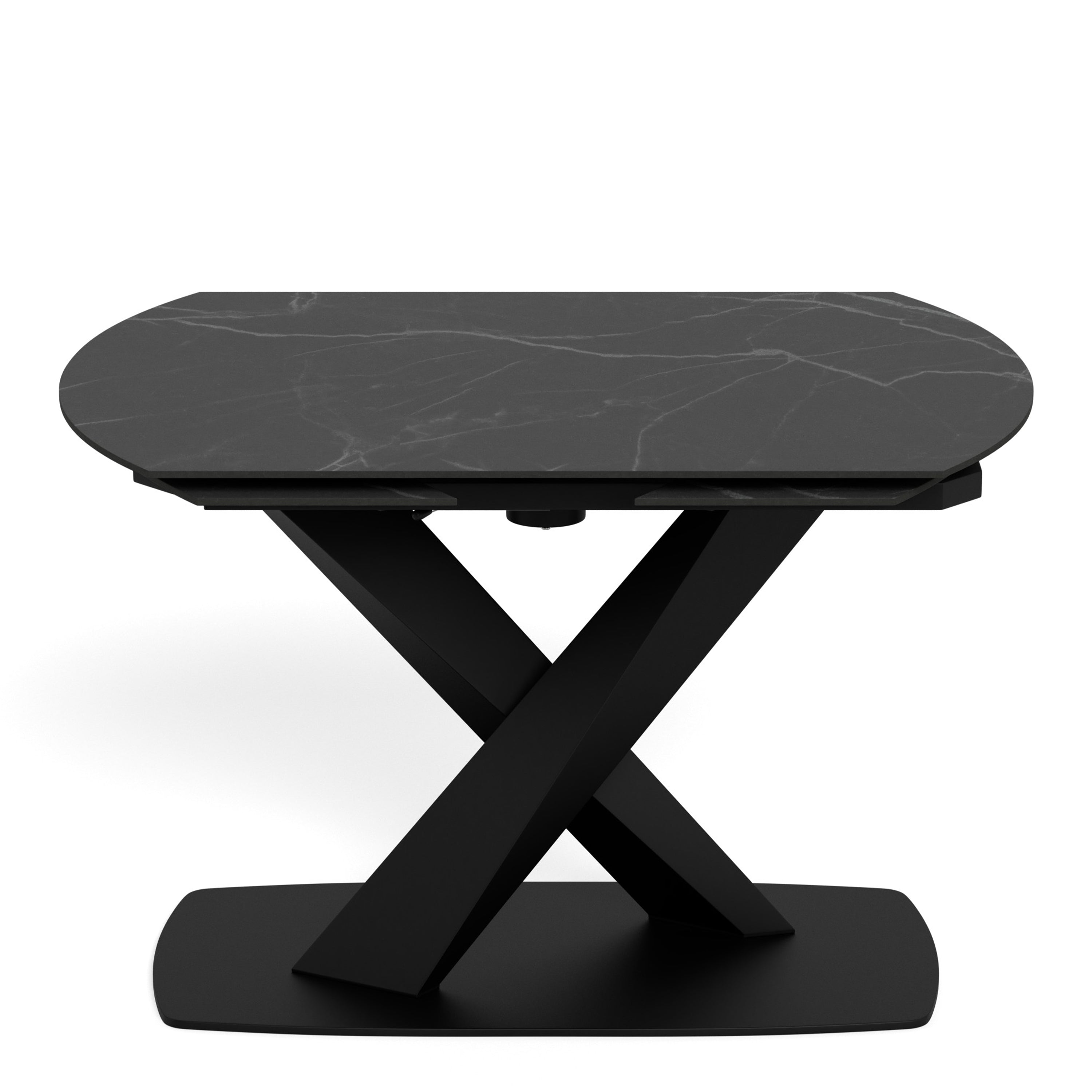 Morella Oval Extending Dining Table in Black Ceramic 120–180cm