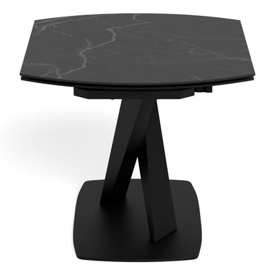 Morella Oval Extending Dining Table in Black Ceramic 120–180cm
