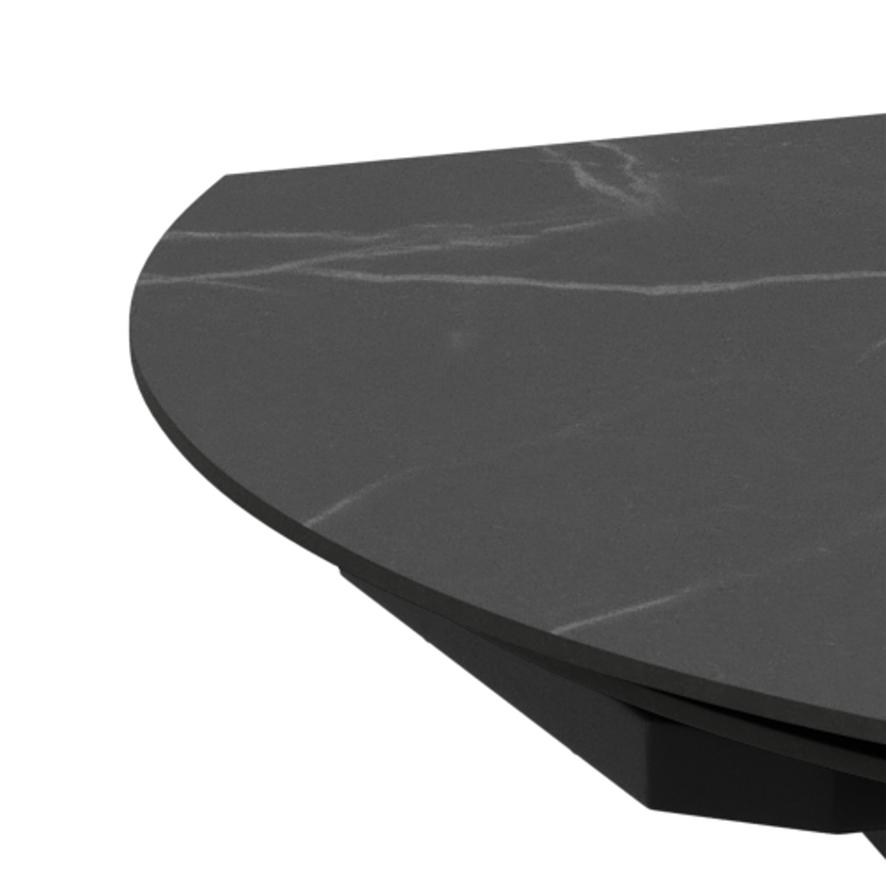 Morella Oval Extending Dining Table in Black Ceramic 120–180cm