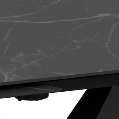 Morella Oval Extending Dining Table in Black Ceramic 120–180cm