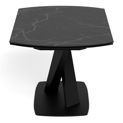 Morella Oval Extending Dining Table in Black Ceramic 160–240cm