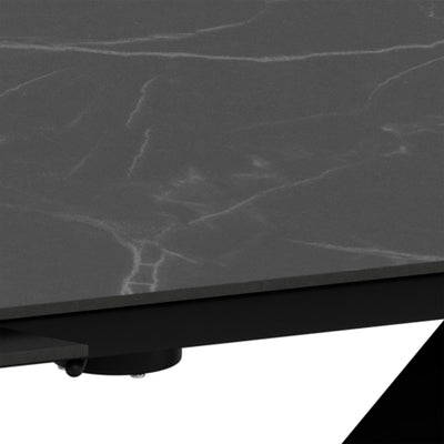 Morella Oval Extending Dining Table in Black Ceramic 160–240cm