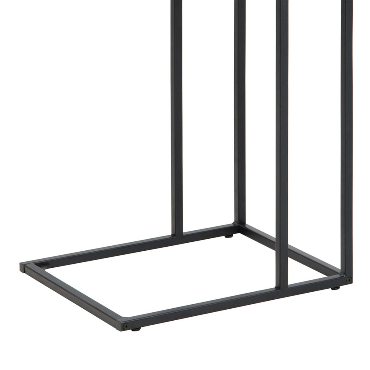 Seaford Black Metal Side Table with Oak Top – FTG, view 5