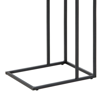 Seaford Black Metal Side Table with Oak Top – FTG, view 5