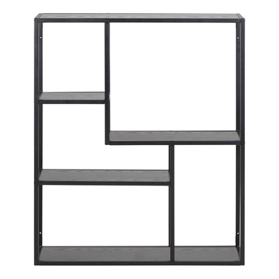 Seaford Black Metal Wall Shelf with 3 Additional Black Shelves – FTG, view 2