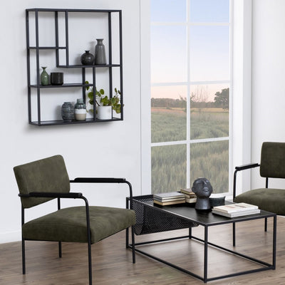 Seaford Black Metal Wall Shelf with 3 Additional Black Shelves – FTG, view 4
