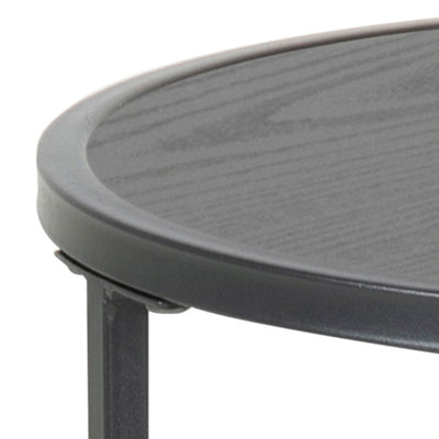 Seaford Black Metal Small Round Side Table with Black Top – FTG, view 4