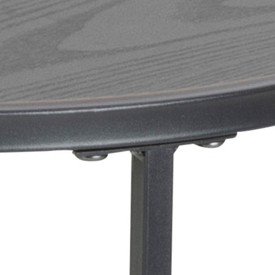 Seaford Black Metal Small Round Side Table with Black Top – FTG, view 5