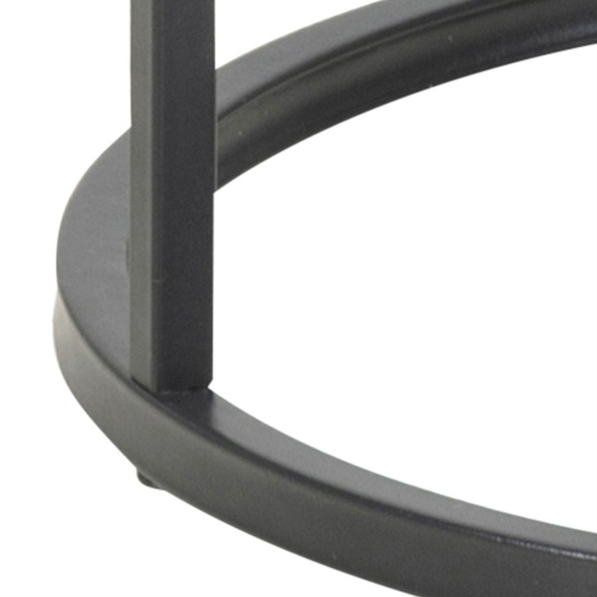 Seaford Black Metal Small Round Side Table with Black Top – FTG, view 6