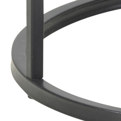 Seaford Black Metal Small Round Side Table with Black Top – FTG, view 6