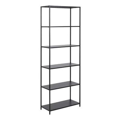 Newcastle Tall Bookcase with 5 Shelves in Matt Black – FTG