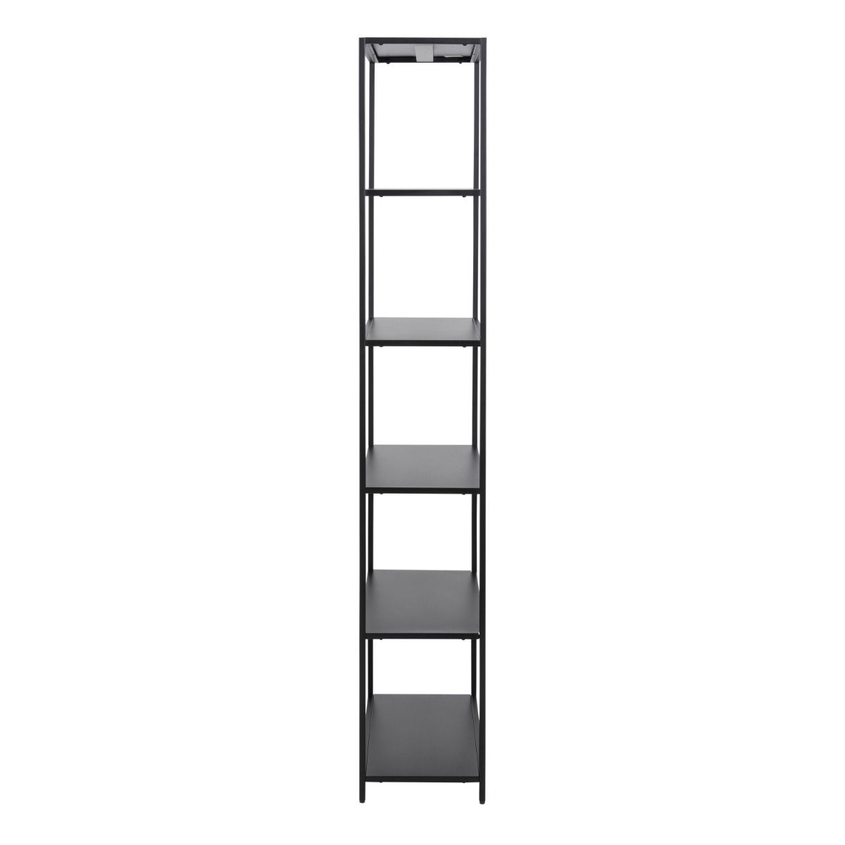 Newcastle Tall Bookcase with 5 Shelves in Matt Black – FTG, view 3