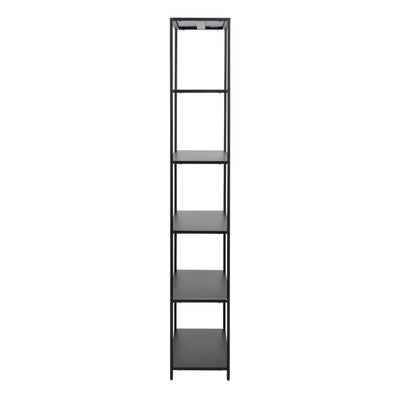 Newcastle Tall Bookcase with 5 Shelves in Matt Black – FTG, view 3