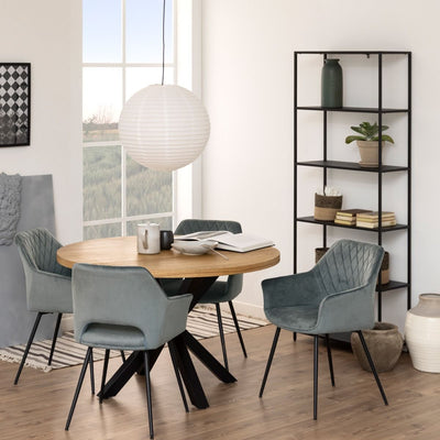 Newcastle Tall Bookcase with 5 Shelves in Matt Black – FTG, view 7