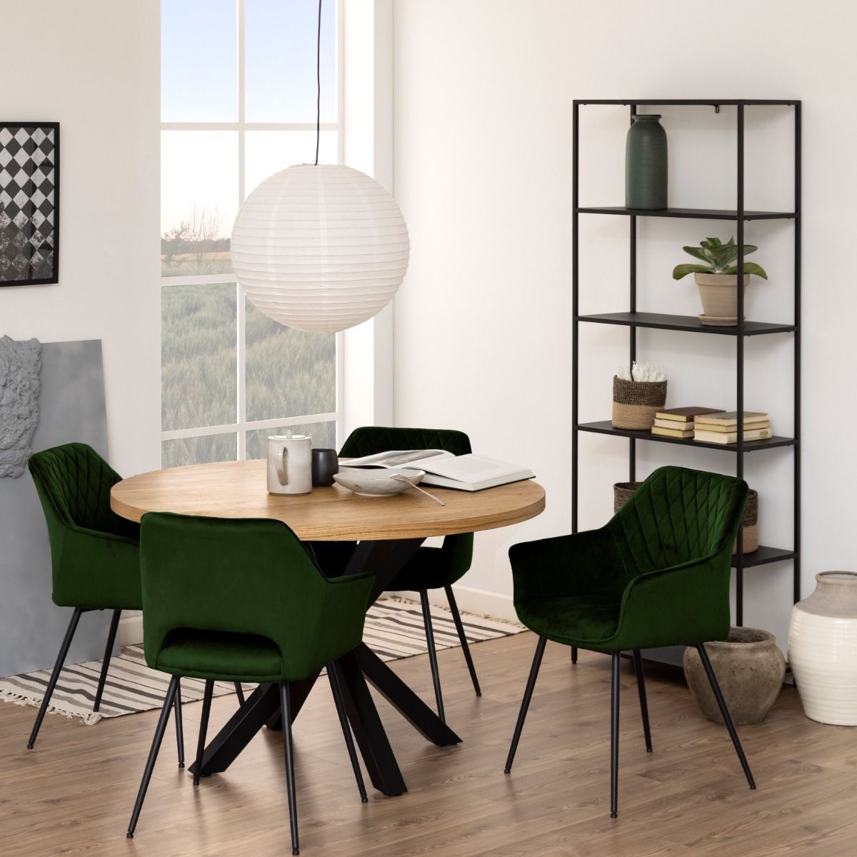 Newcastle Tall Bookcase with 5 Shelves in Matt Black – FTG, view 8