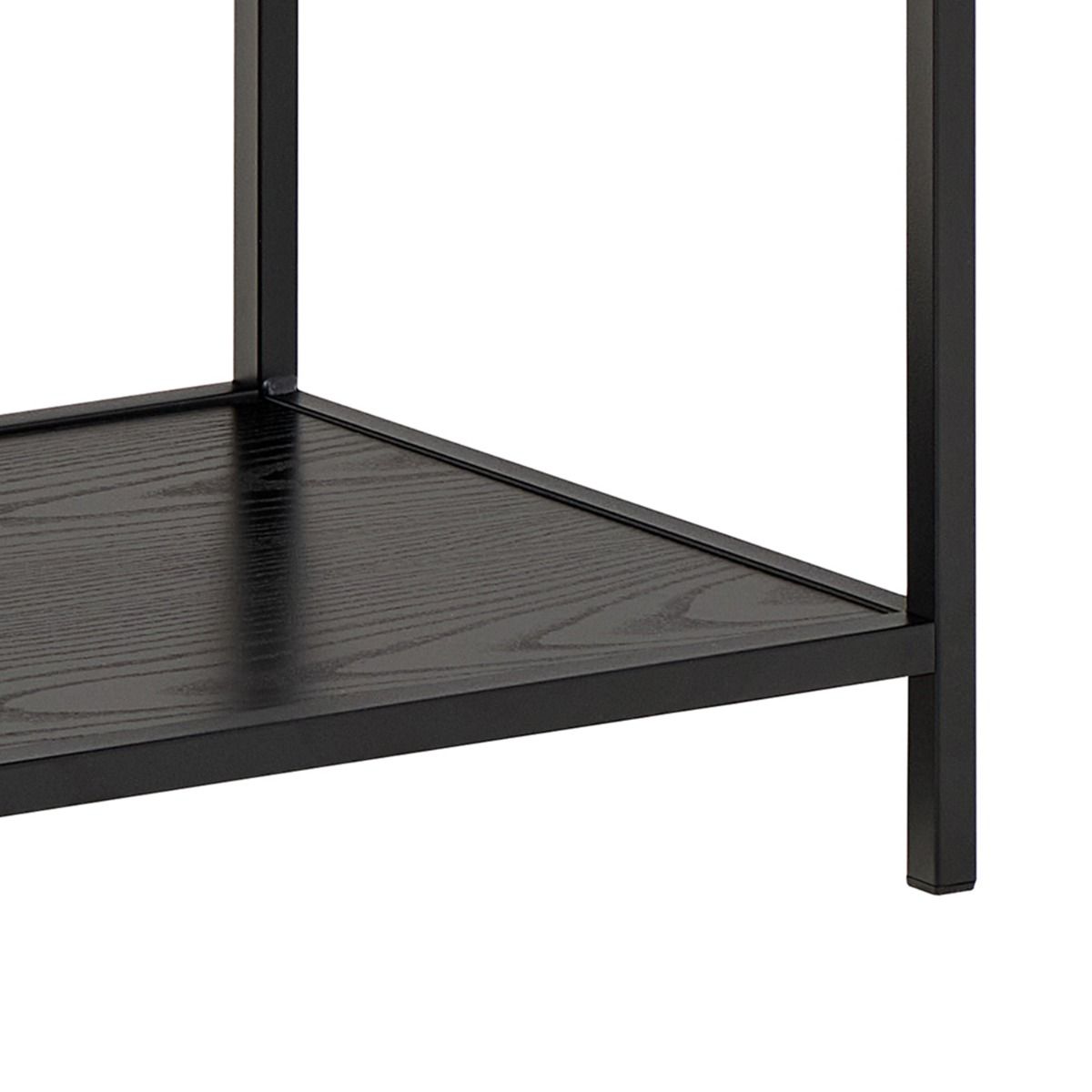 Seaford Wide Ash Black Metal Bookcase With 4 Black Ash Shelves – FTG, view 8