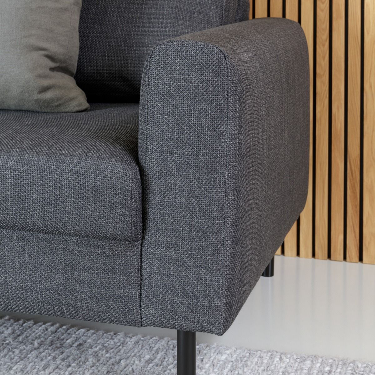 Omaha 3 Seater Sofa in Dark Grey Basel Fabric – FTG, view 8