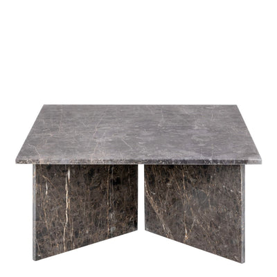 Vega Square Coffee Table with Marron Marble Top 90cm – FTG, view 8