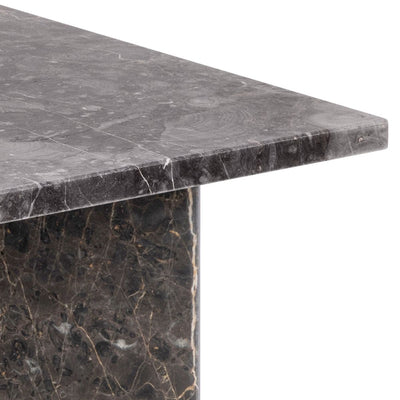 Vega Square Coffee Table with Marron Marble Top 90cm – FTG, view 4