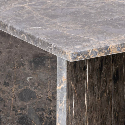 Vega Square Coffee Table with Marron Marble Top 90cm – FTG, view 3
