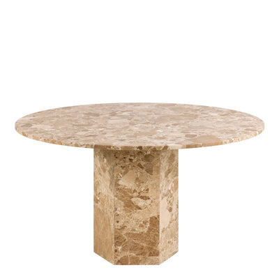 Naxos Round Dining Table in Brown Marble – FTG