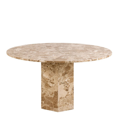 Naxos Round Dining Table in Brown Marble – FTG, view 2