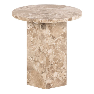 Naxos Side Table in Brown Marble – FTG