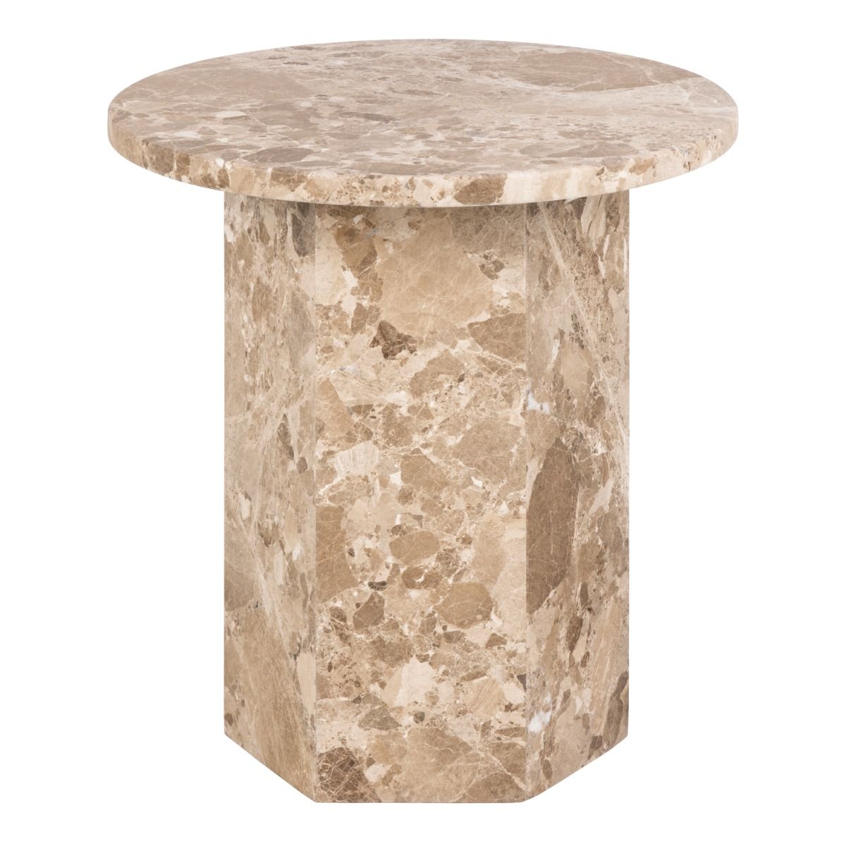 Naxos Side Table in Brown Marble – FTG, view 2