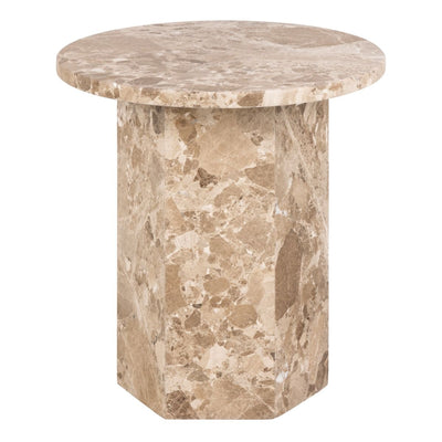 Naxos Side Table in Brown Marble – FTG, view 2
