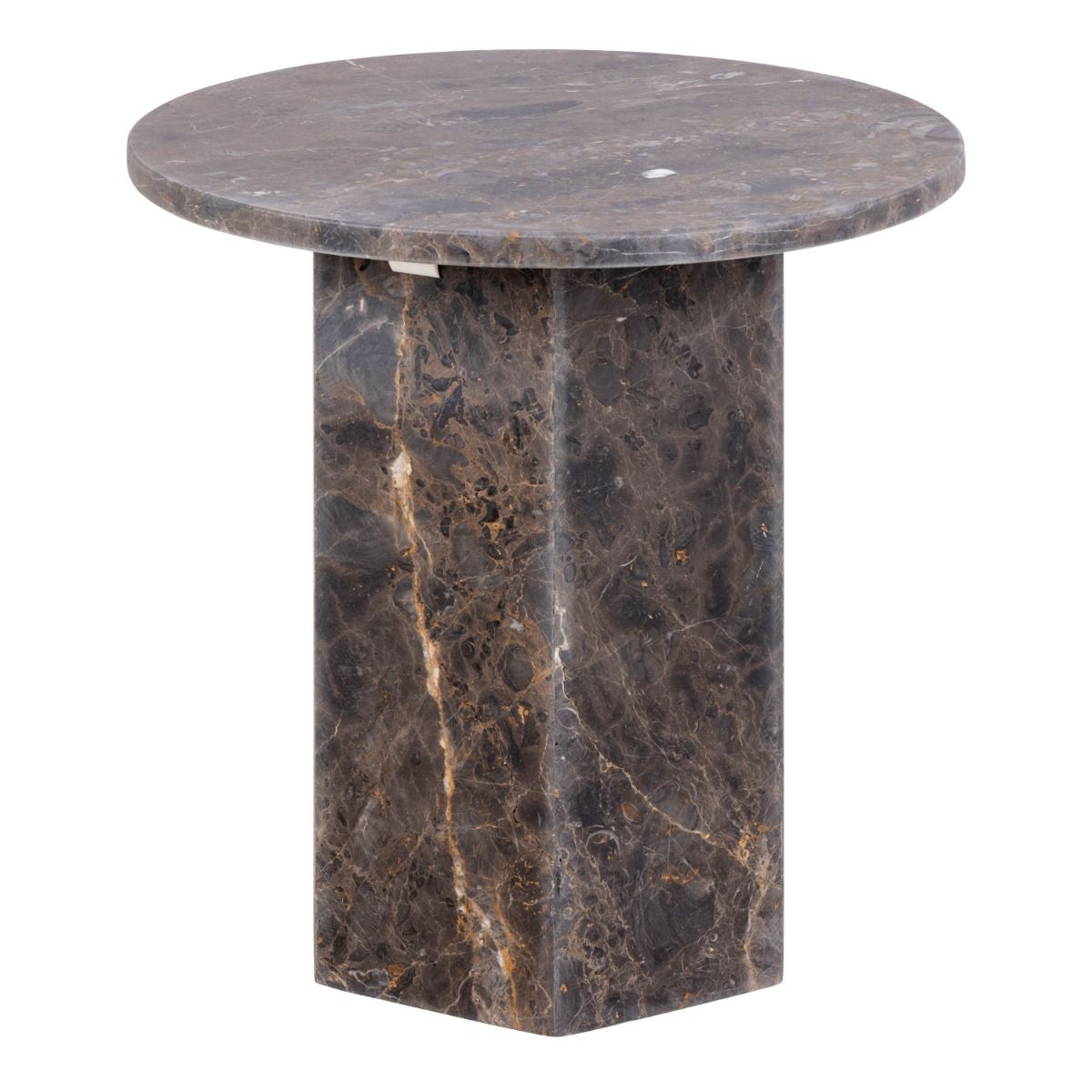 Naxos Round Side Table In Marron Marble – FTG