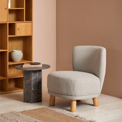 Naxos Round Side Table In Marron Marble – FTG, view 5