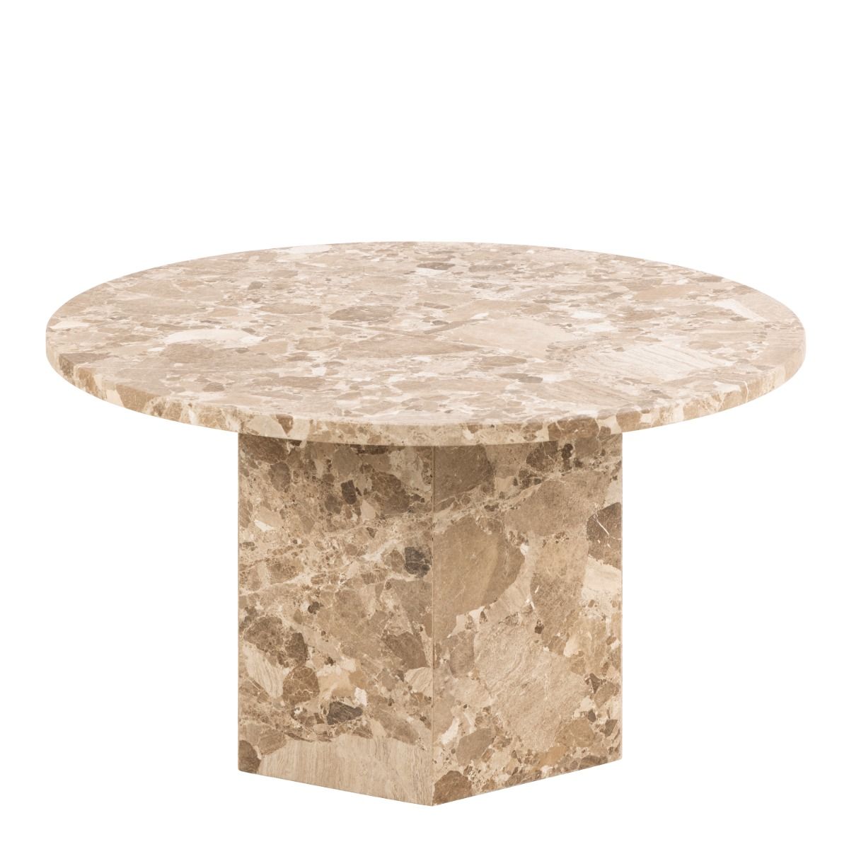 Naxos Round Coffee Table in Brown Marble – FTG, view 2