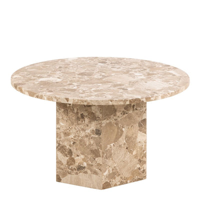 Naxos Round Coffee Table in Brown Marble – FTG, view 2