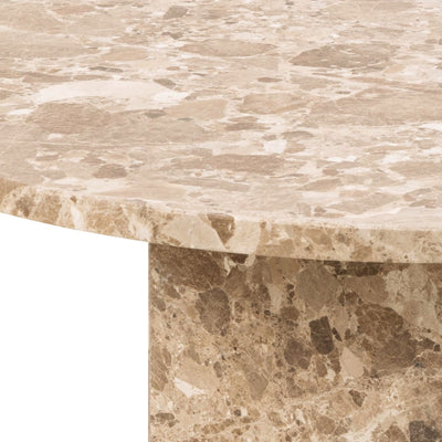 Naxos Round Coffee Table in Brown Marble – FTG, view 6