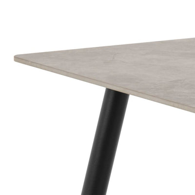 Wicklow Rectangular Dining Table in Grey/Black 140x75cm Included 4 Brooke Dining Chairs in Taupe – FTG, view 9