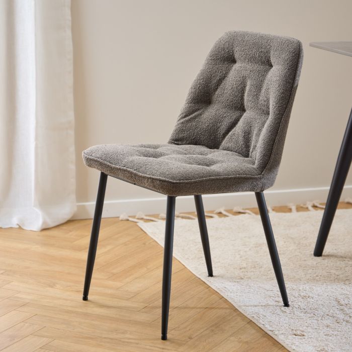 Wicklow Rectangular Dining Table in Grey/Black 140x75cm Included 4 Brooke Dining Chairs in Taupe – FTG, view 6