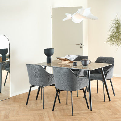 Wicklow Ceramic Dining Table Brown/Black – FTG, view 3