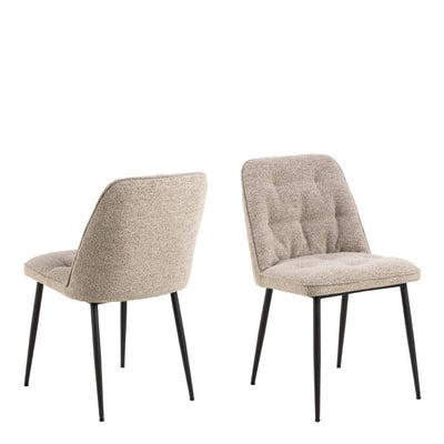 Wicklow Ceramic Dining Table Brown/Black 140x75cm Included 4 Brooke Dining Chairs in Monza Beige – FTG, view 6