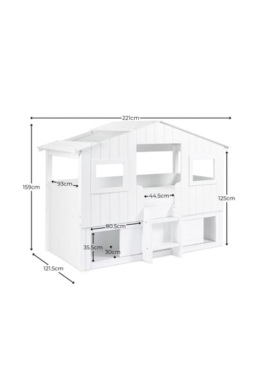 Acorn Treehouse Midsleeper & Storage Unit - White