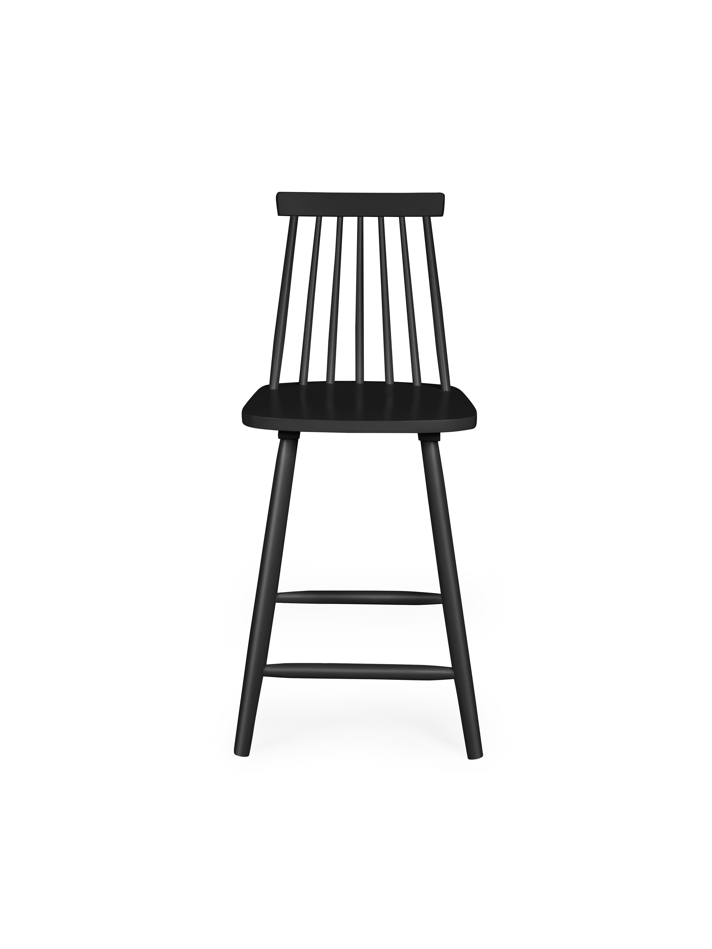 Alassio Black Spindle Back 112cm Solid Wood Bar Stool